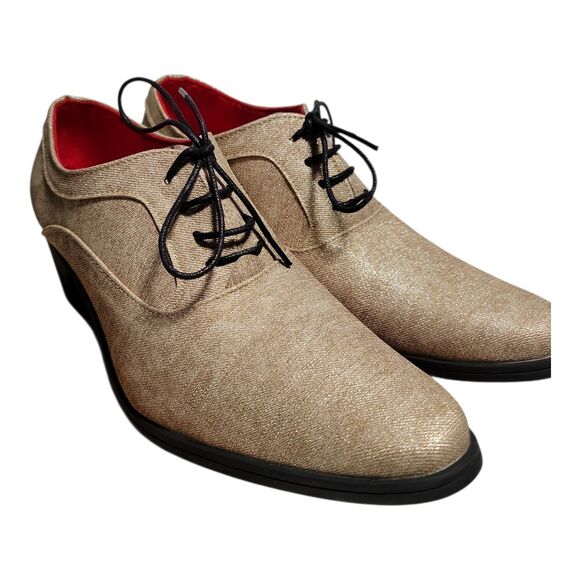 Men\'s Casual Formal Cuban Heel Shoes Pointy Toe Party Business Lace Up Sz 11.5